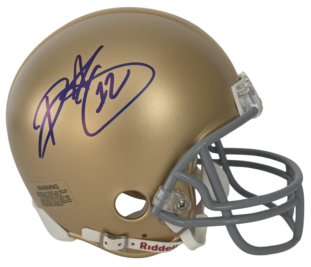 Ricky Watters Signed Notre Dame Fighting Irish Mini Football Helmet COA Proof Autographed