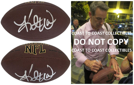 Kurt Warner Signed Football Proof COA Autographed Arizona Cardinals St Louis Rams