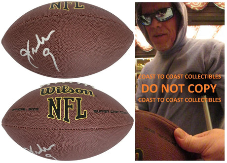 Jim McMahon Signed Football Proof Chicago Bears Philadelphia Eagles Autographed