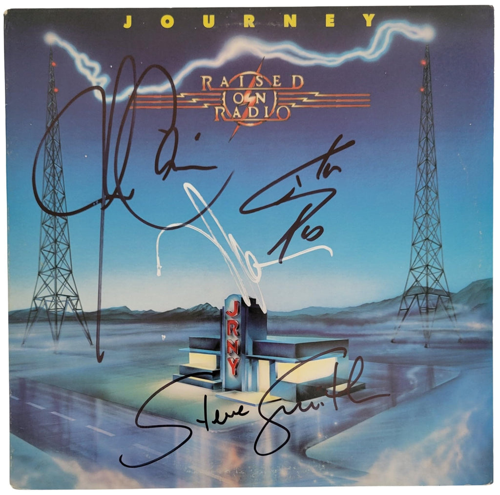 Journey Signed Raised on Radio Album COA Proof Autographed Vinyl Record Steve Perry, Steve Smith, Neal Schon, Jonathan Cain STAR