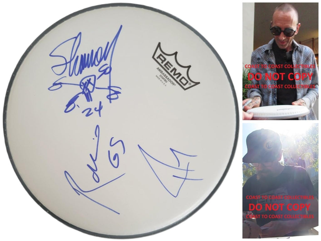 Godsmack Band Signed Drumhead COA Proof Autographed Shannon Larkin,Tony Rombola,Robbie Merrill