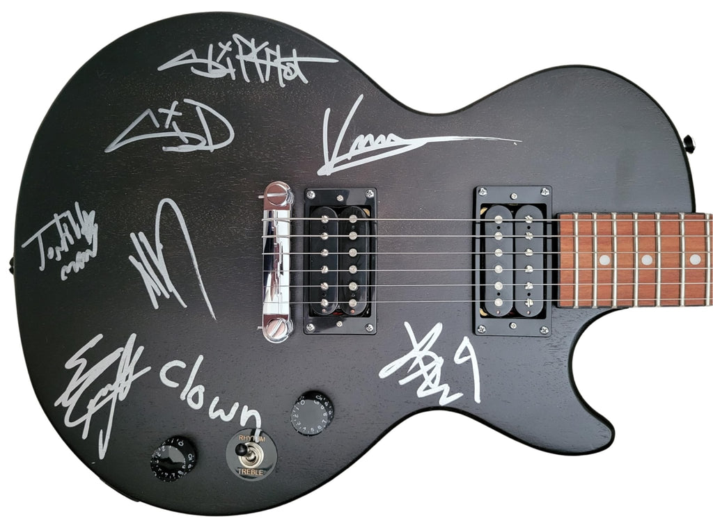 Slipknot Metal Band Signed Les Paul Guitar, Clown, Wilson, Root, Mick COA Proof Slipknot Autographed