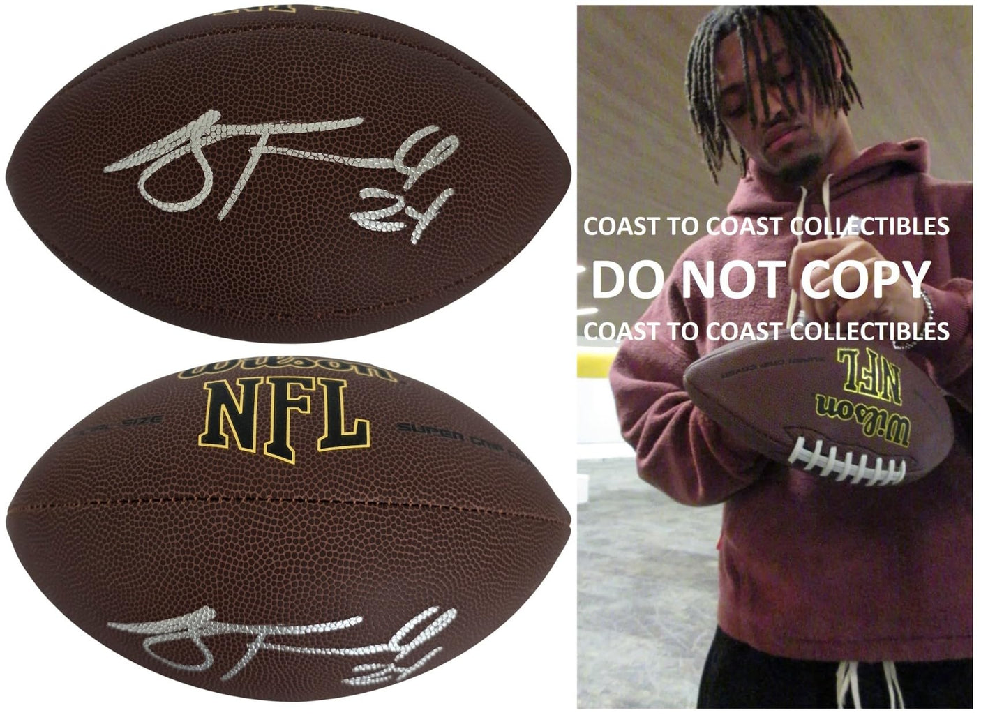 AJ Terrell Signed Football COA Proof Autographed Clemson Tigers Atlanta Falcons