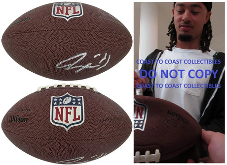Jaxon Smith Njigba Signed Duke Football Proof COA Autographed Seattle Seahawks Ohio State