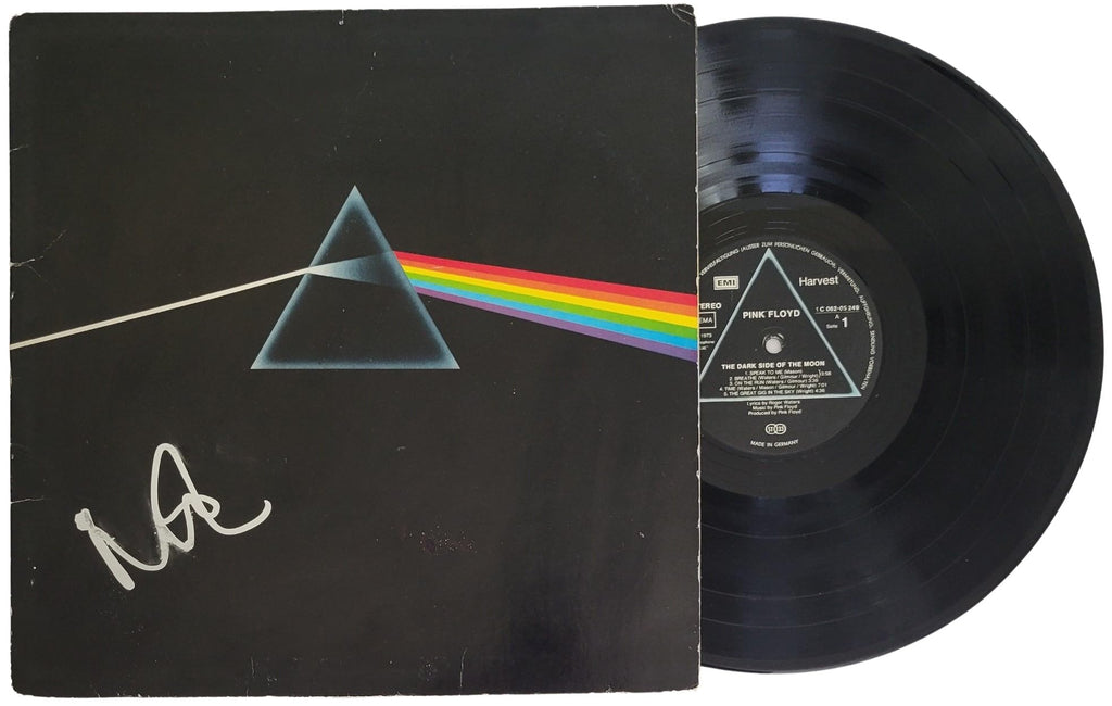 Nick Mason Signed Dark Side of the Moon Album Proof Beckett COA Vinyl Record Pink