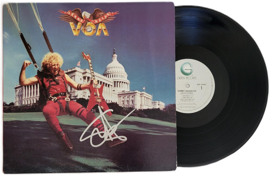 Sammy Hager Signed VOA Album Vinyl Record COA Proof Autographed I can't Drive 55 star