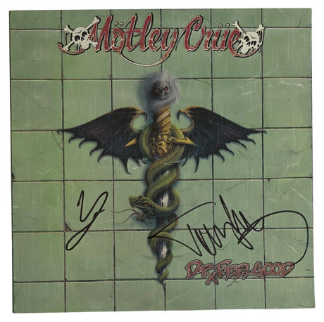 Vince Neil Tommy Lee Signed Dr Feelgood Album COA Proof Autographed Motley Crue Vinyl Record