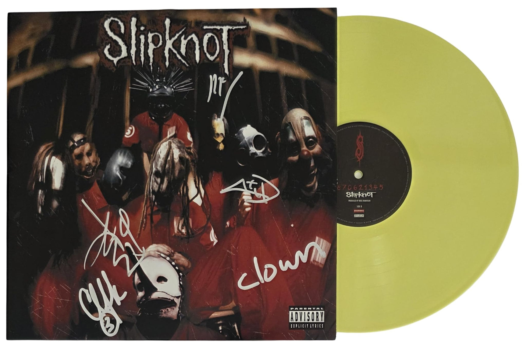 Slipknot Metal Band Signed Album COA Proof Autographed Vinyl Record Clown,Wilson,Root,Thomson,Fehn