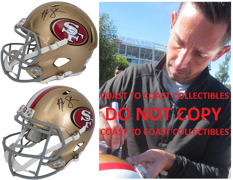 Kyle Shanahan Signed 49ers Full Size Helmet COA Proof Autographed San Francisco
