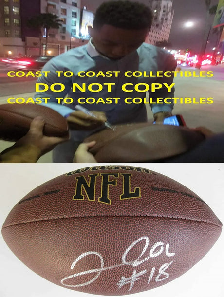 Josh Doctson Signed Football COA Proof TCU Horned Frogs Washington