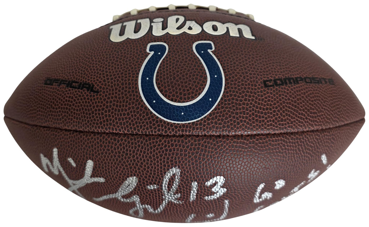 Mike Vanderjagt Signed Indianapolis Colts Logo Football COA Exact Proof Autographed