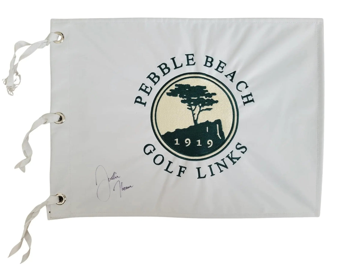 Justin Thomas Signed Pebble Beach Golf Flag COA Proof Autographed