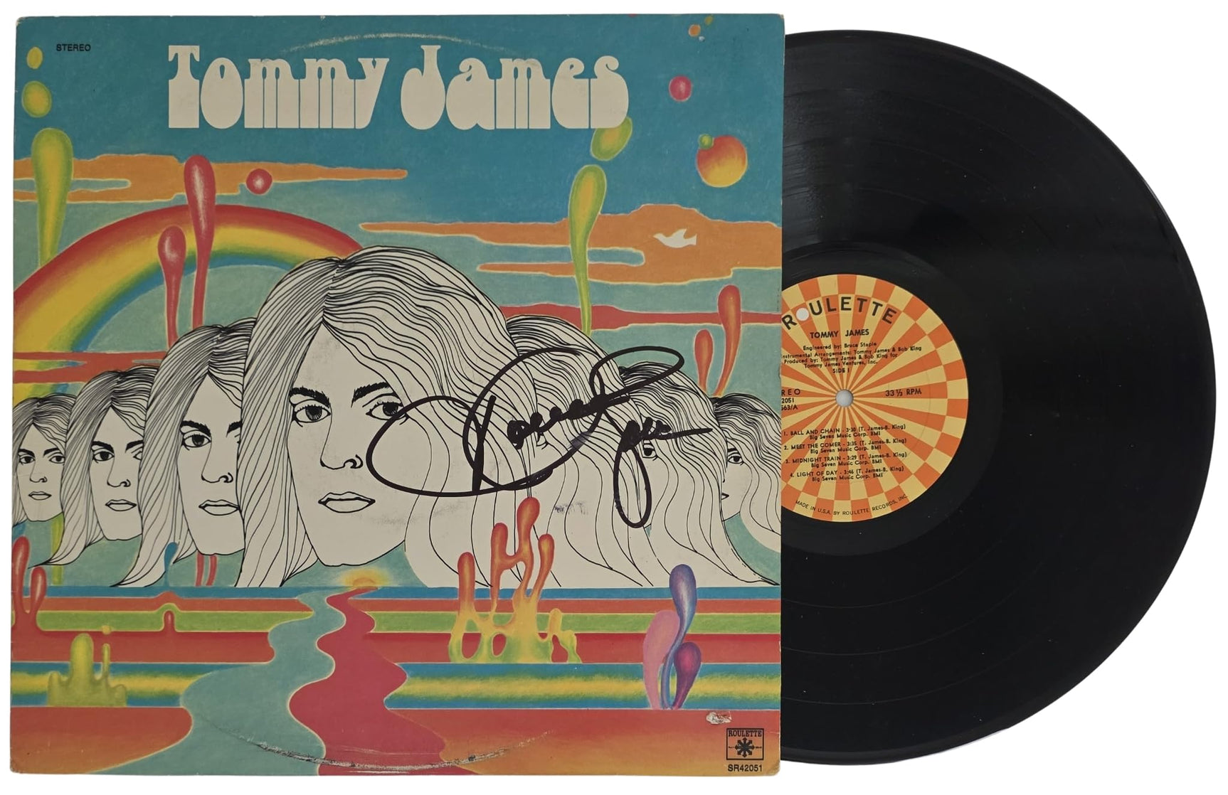 Tommy James Signed Midnight Train Album COA Exact Proof Autographed Vinyl Record