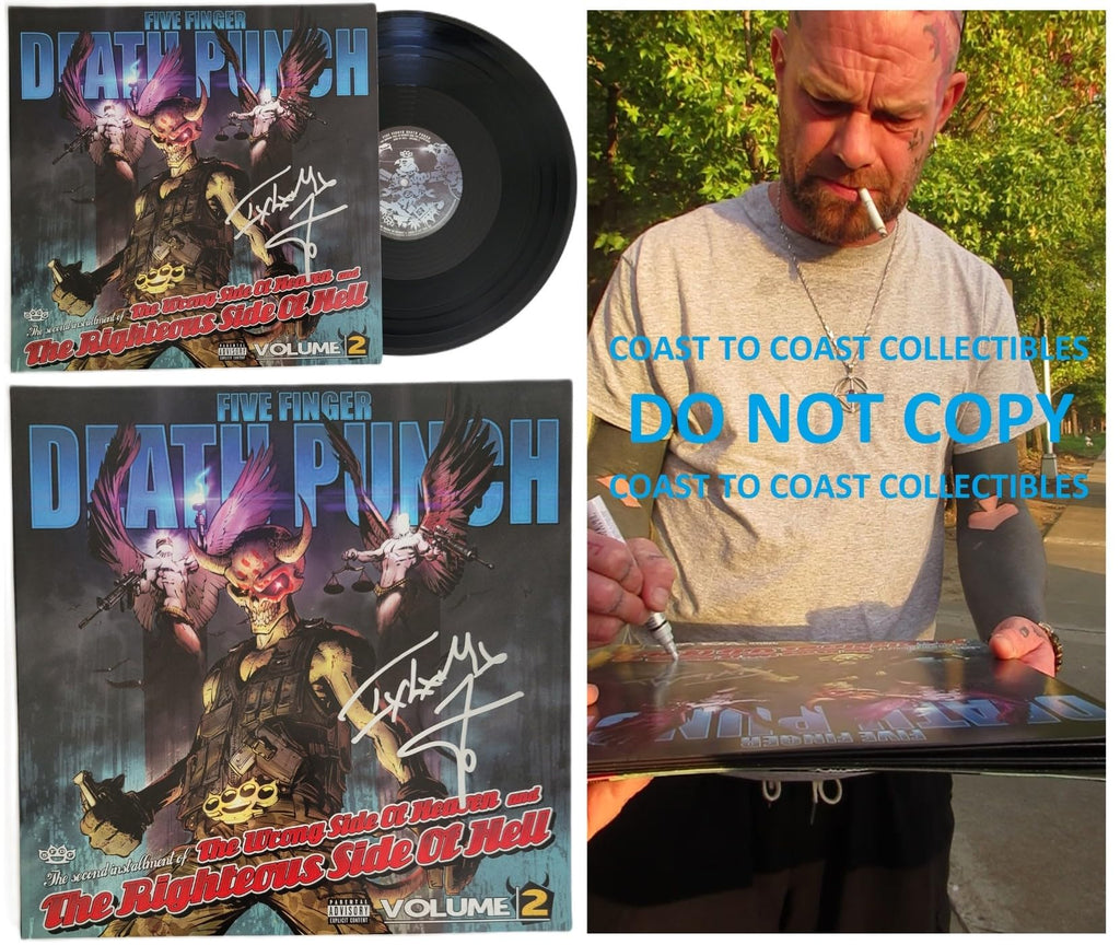 Ivan Moody Signed Five Finger Death Punch The Wrong Side of Heaven and Righteous Side of Hell Volume 2 Album Proof Autographed Vinyl Record