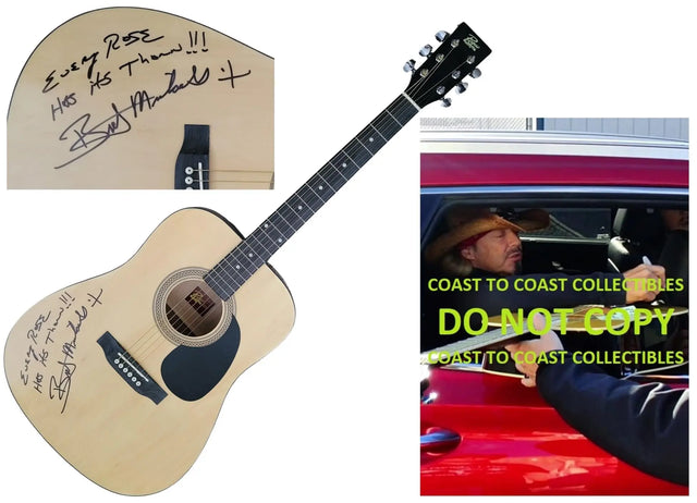 Bret Michaels Poison Signed Full Size Acoustic Guitar COA Proof Autographed