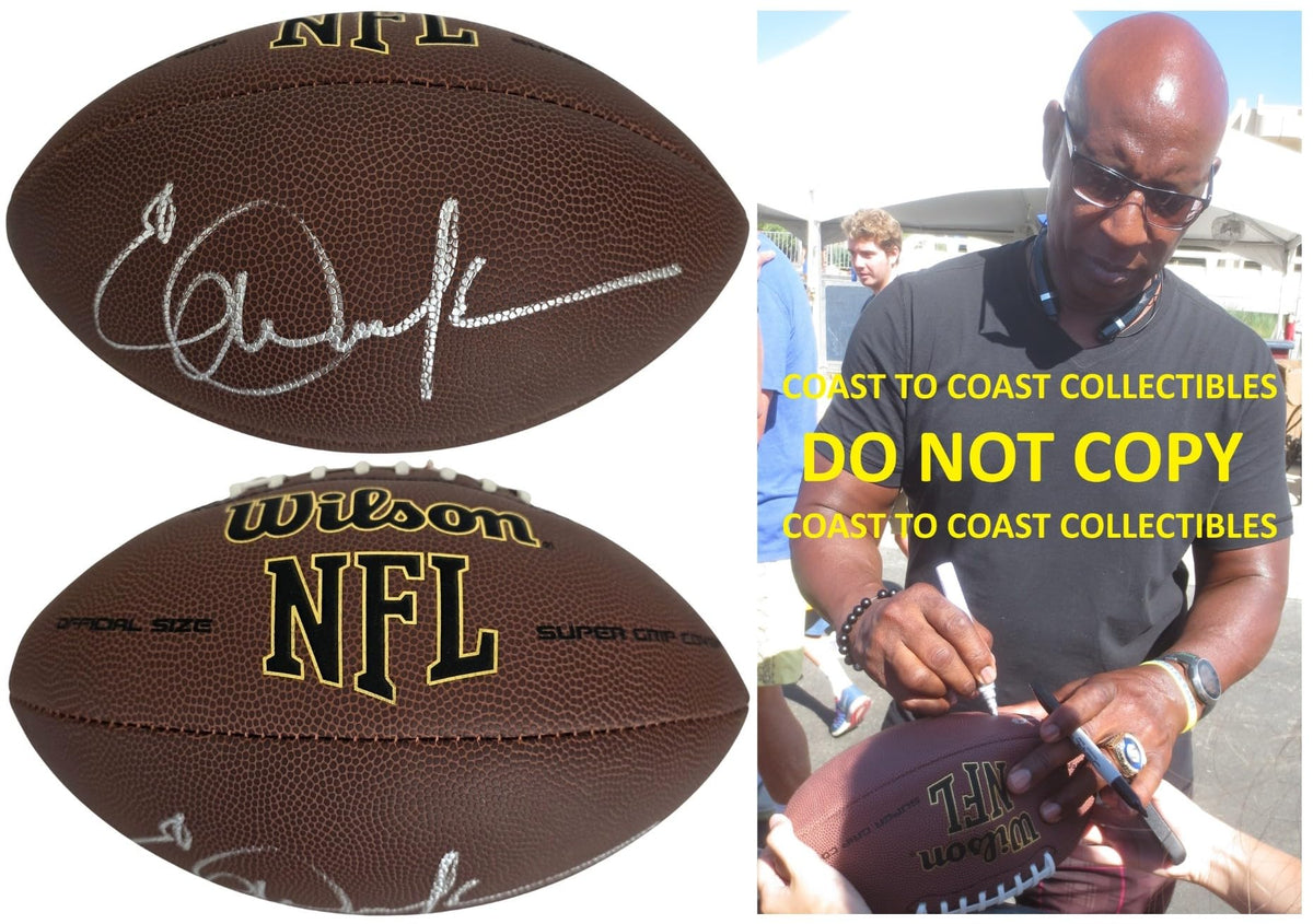 Eric Dickerson Signed Football COA Proof Autographed Los Angeles Rams Colts Raiders