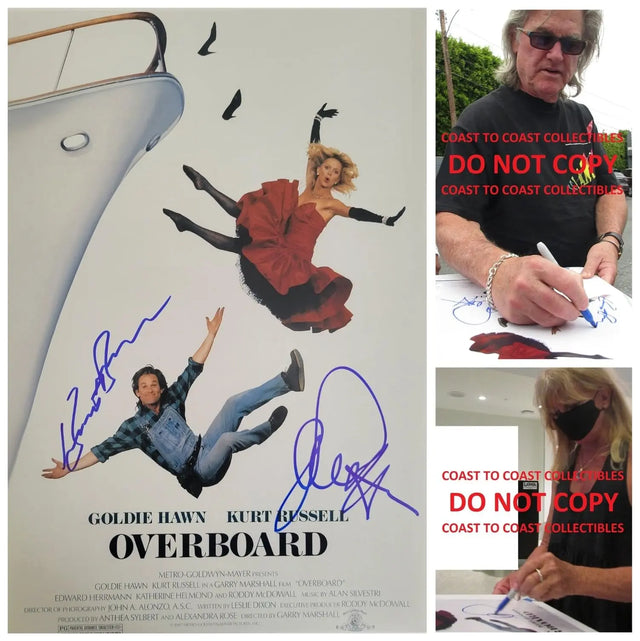 Kurt Russell Goldie Hawn Signed Overboard 12x18 Poster COA Proof autographed Photo Star