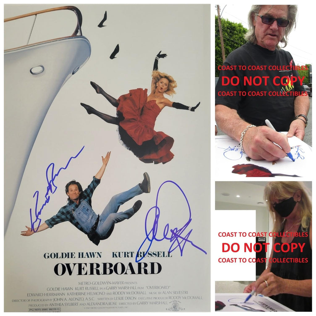 Kurt Russell Goldie Hawn Signed Overboard 12x18 Poster COA Proof autographed Photo Star