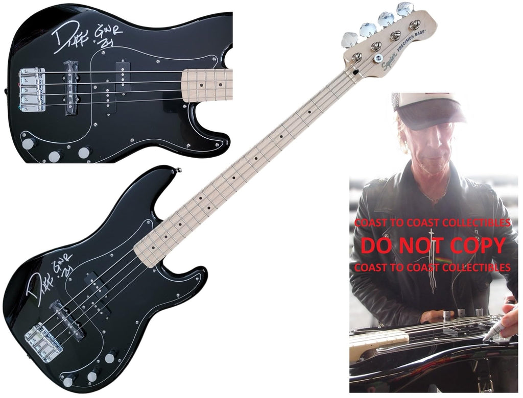 Duff McKagan Signed Fender Squier Bass Guitar COA Proof Guns N Roses Autographed