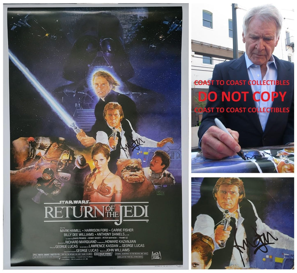 Harrison Ford Signed Star Wars Return of the Jedi 27x39 Poster Proof Autographed