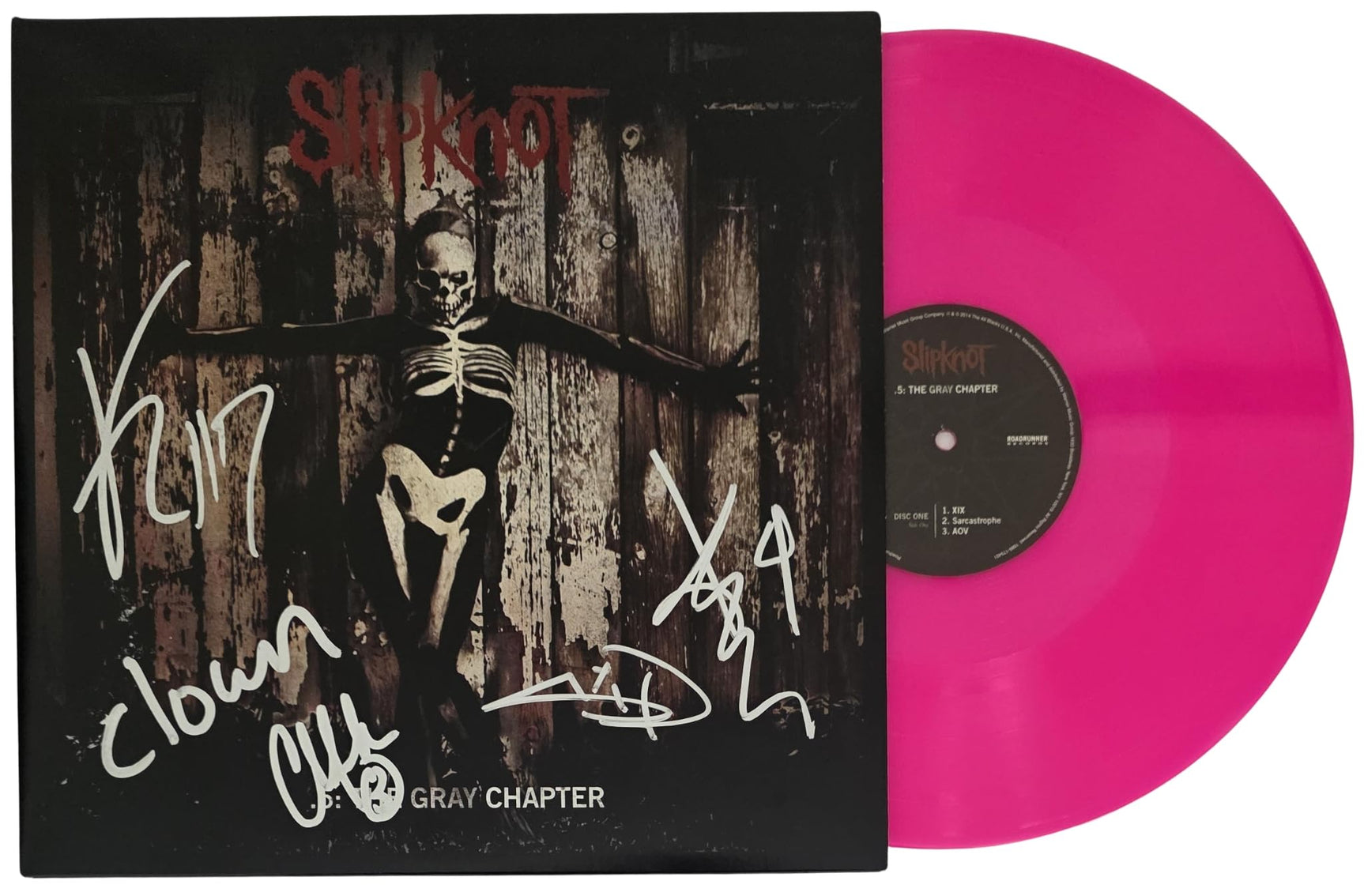 Slipknot Metal Band Signed 5 The Gray Chapter Album COA Exact Proof Autographed Vinyl Record