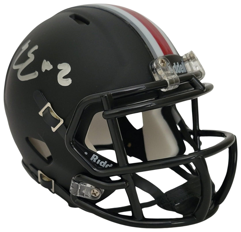 Emeka Egbuka Signed Ohio State Buckeyes Mini Football Helmet Proof COA Autographed..