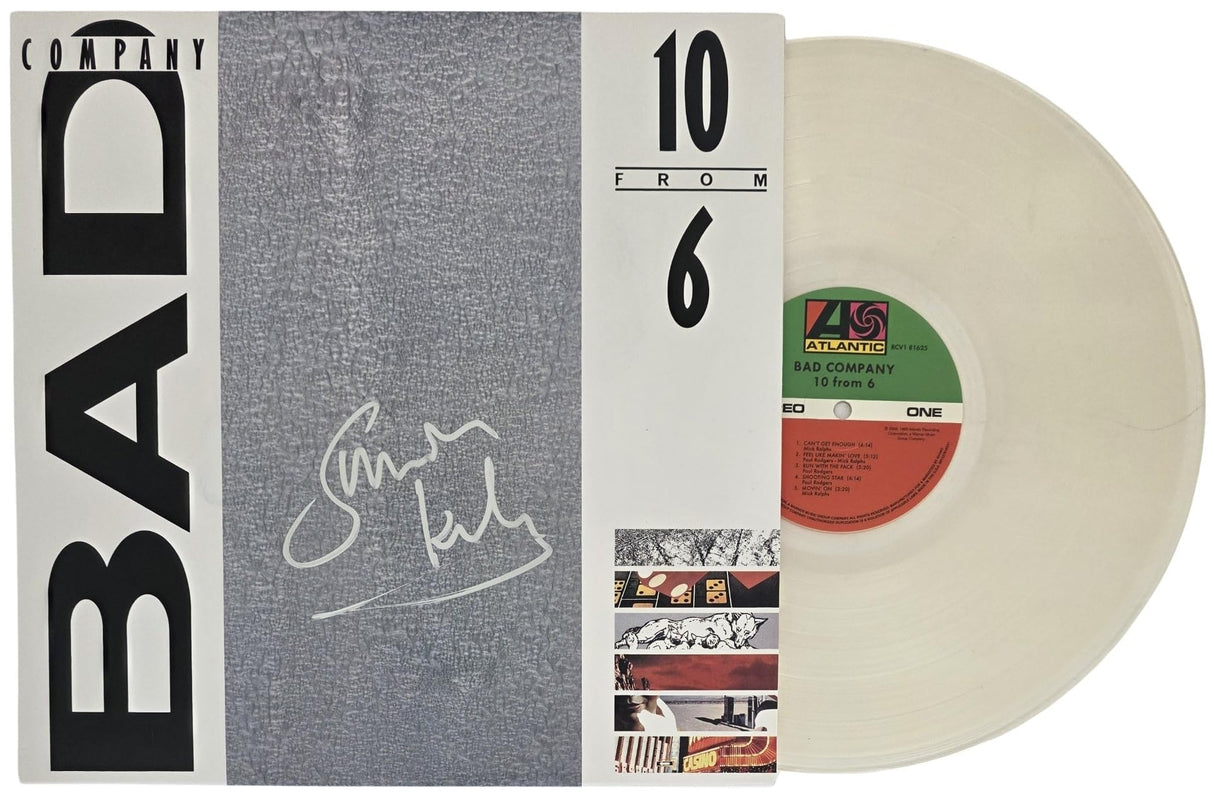 Simon Kirke Signed Bad Company 10 From 6 Album COA Exact Proof Autographed Vinyl Record