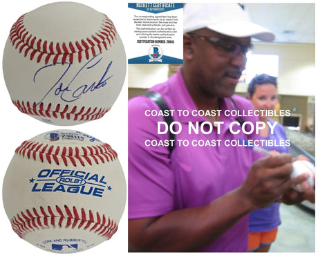 Joe Carter Signed Baseball COA Exact Proof Autographed Toronto Blue Jays Cleveland
