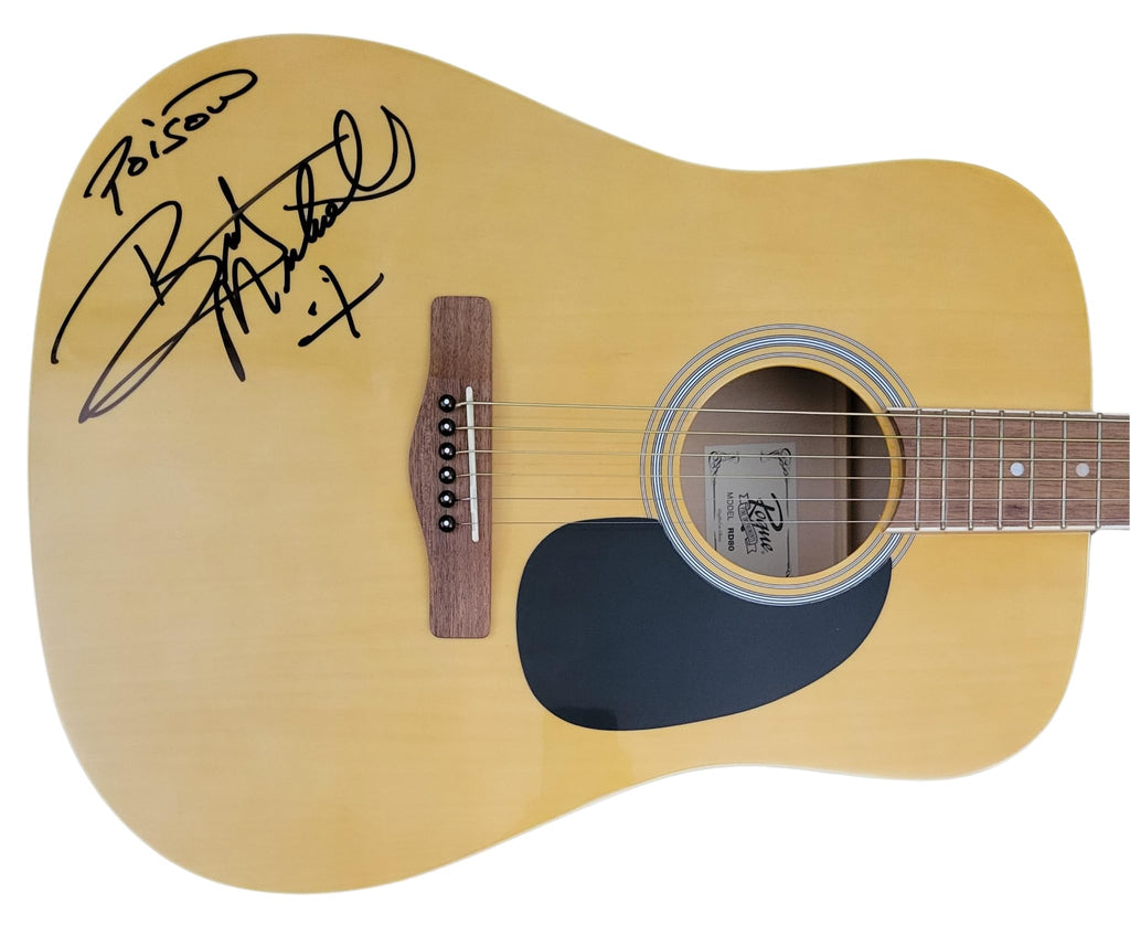 Bret Michaels Poison Signed Full Size Acoustic Guitar COA Exact Proof Autographed