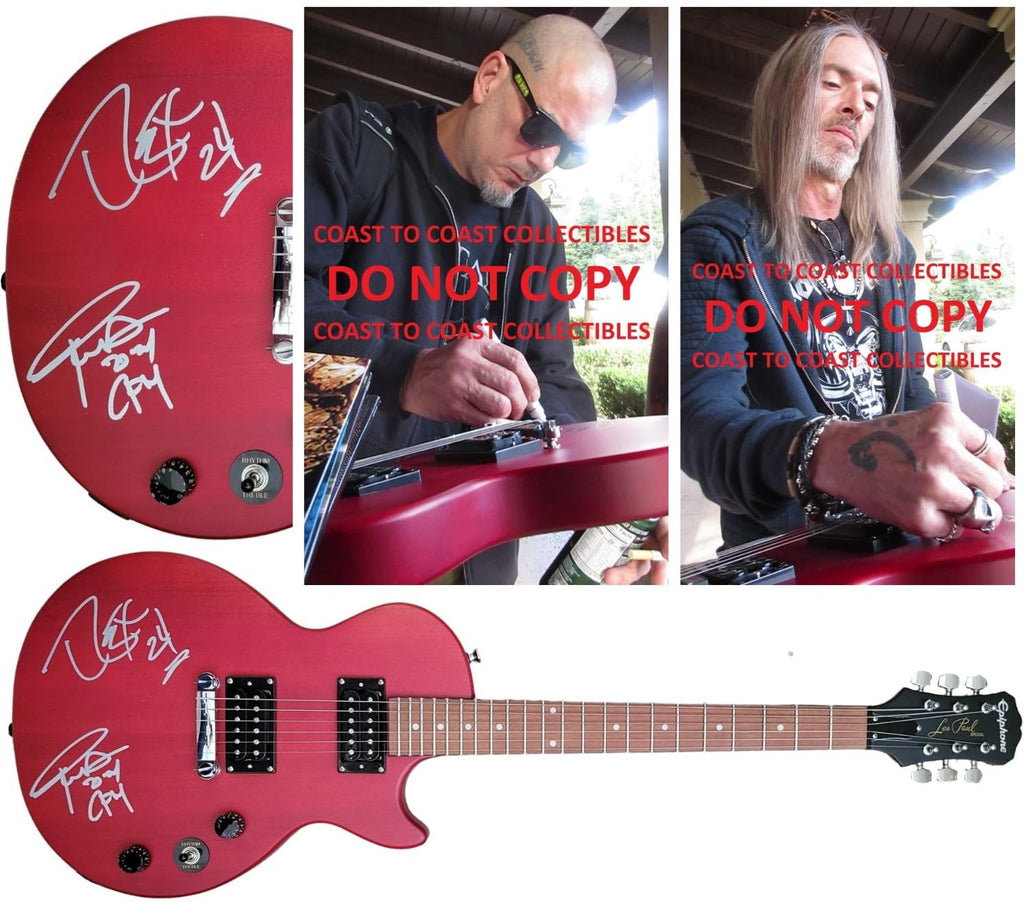 Phil Anselmo & Rex Brown Signed Les Paul Electric Guitar COA Exact Proof Autographed Pantera