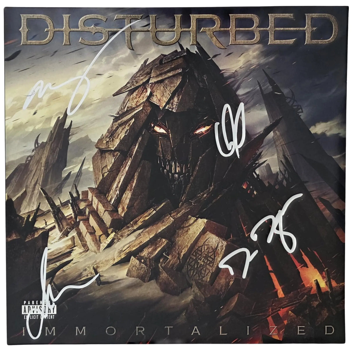 Disturbed Band Signed Immortalized Album COA Proof Autographed Vinyl Record David Draiman,Dan Donegan,Mike Wengren