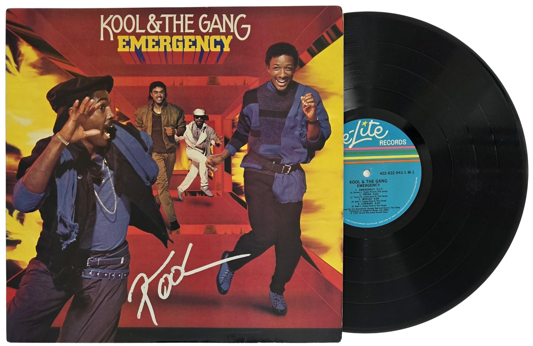 Robert Bell Signed Kool & the Gang Emergency Album COA Proof Autographed Vinyl Record