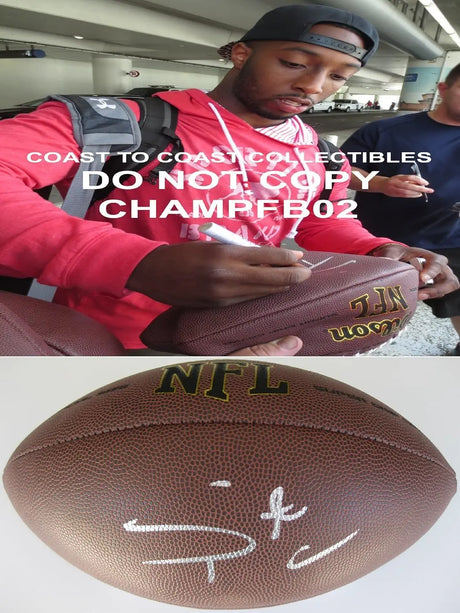 Stepfan Taylor Signed Football Proof COA Autographed Arizona Cardinals Stanford Cardinals