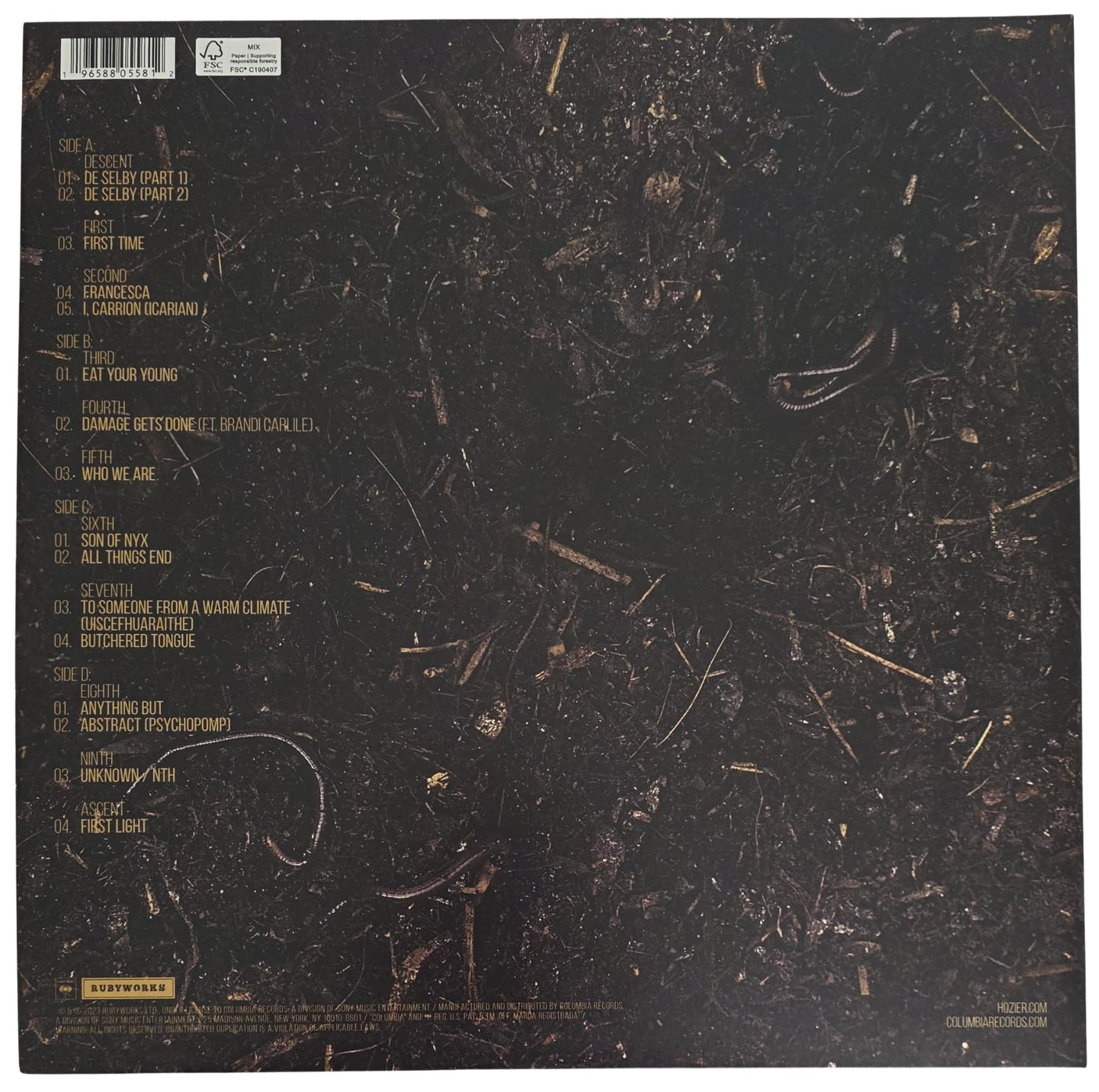 Hozier Signed Unreal Unearth Album COA Exact Proof Andrew Byrne Autographed Vinyl Record