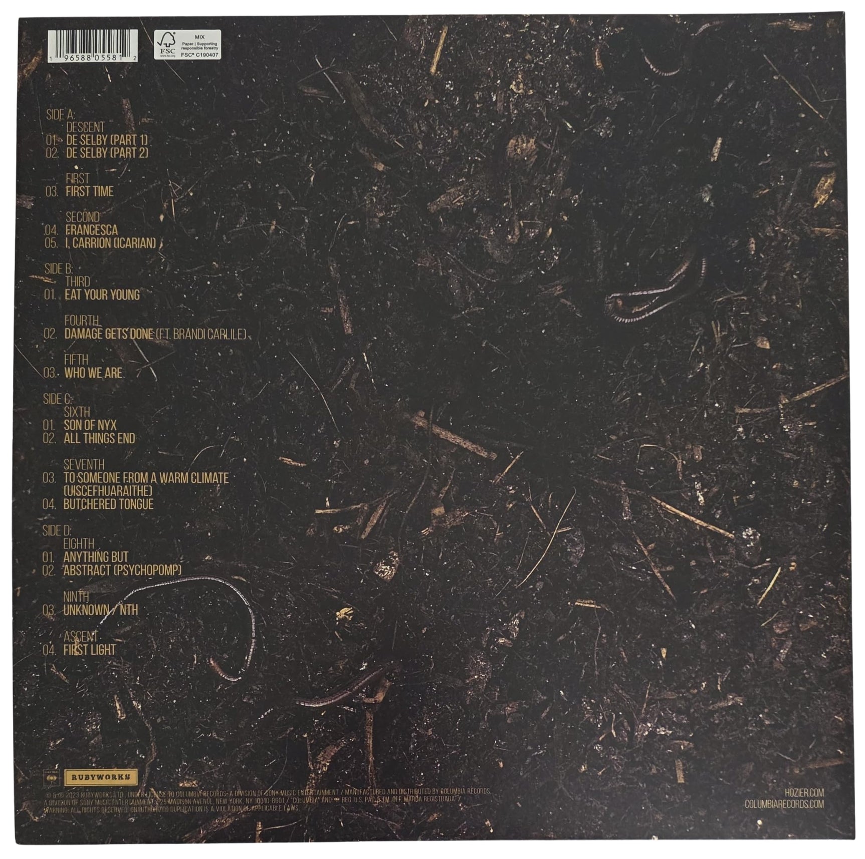 Hozier Signed Unreal Unearth Album COA Exact Proof Andrew Byrne Autographed Vinyl Record