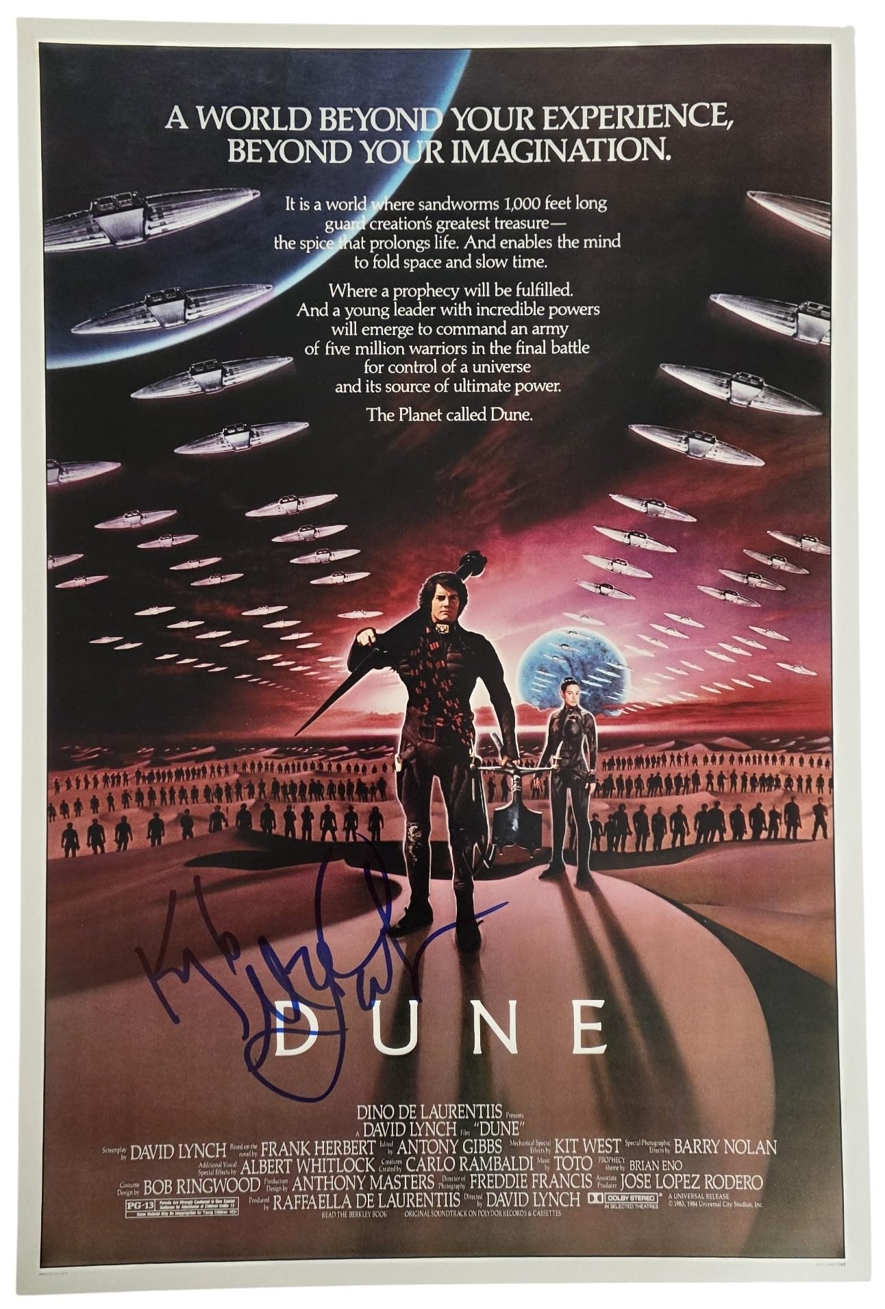 Kyle MacLachlan Signed Dune 12x18 Photo Poster COA Proof Autographed Actor Movie STAR