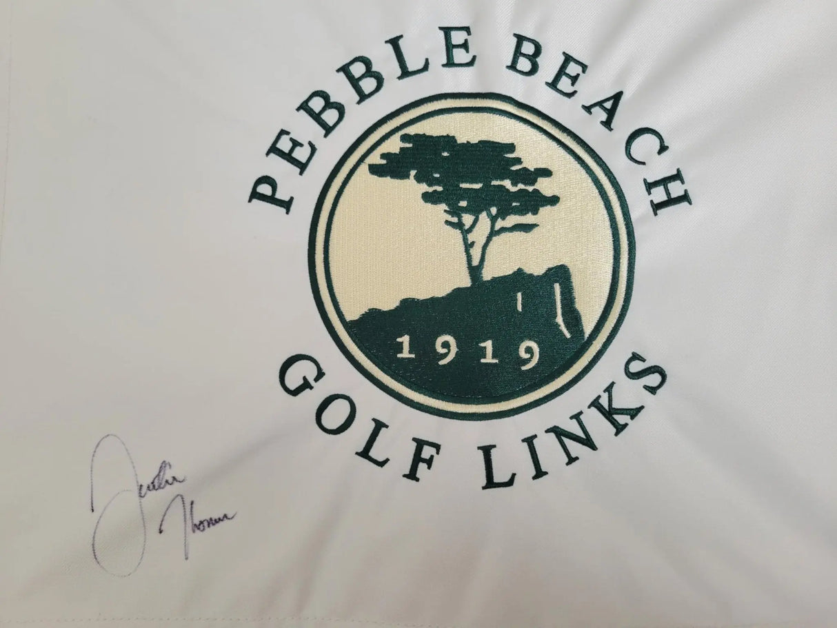 Justin Thomas Signed Pebble Beach Golf Flag COA Proof Autographed