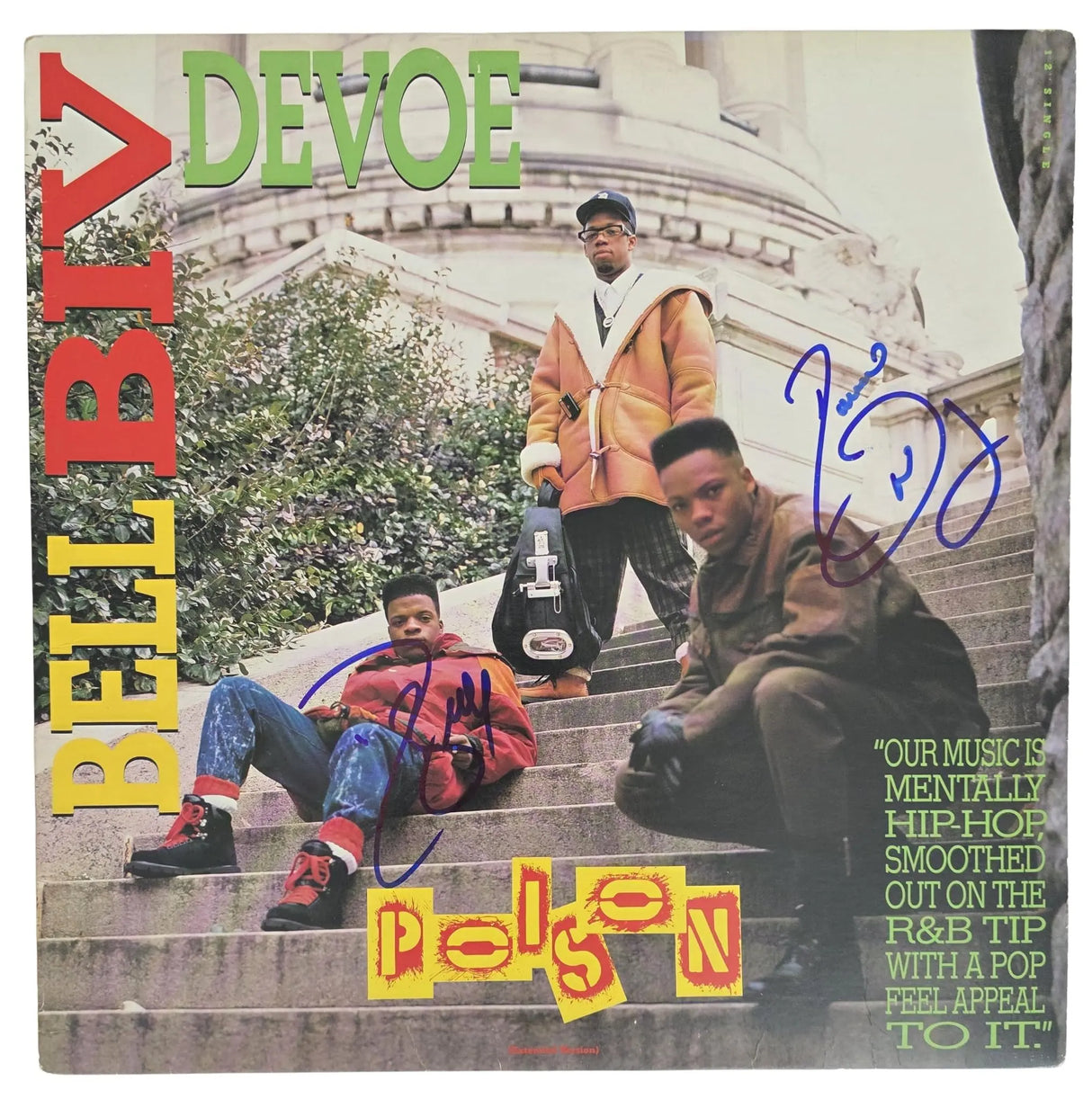 Bell Biv DeVoe Signed Poison Album COA Autographed Vinyl Record Exact Proof