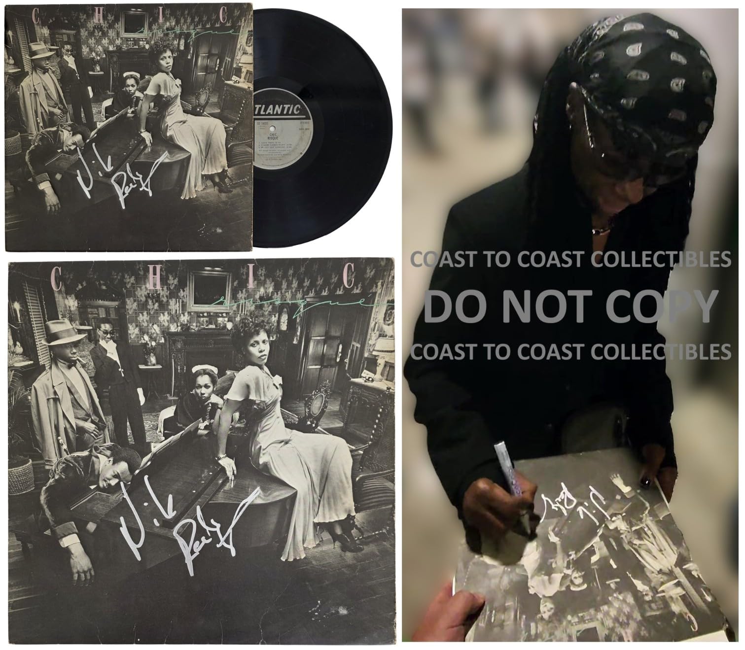 Nile Rodgers Signed Chic Risque Album COA Exact Proof Autographed Vinyl Record