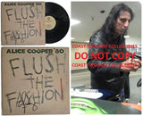 Alice Cooper Signed Flush the Fashion Album COA Proof Autographed Vinyl Record