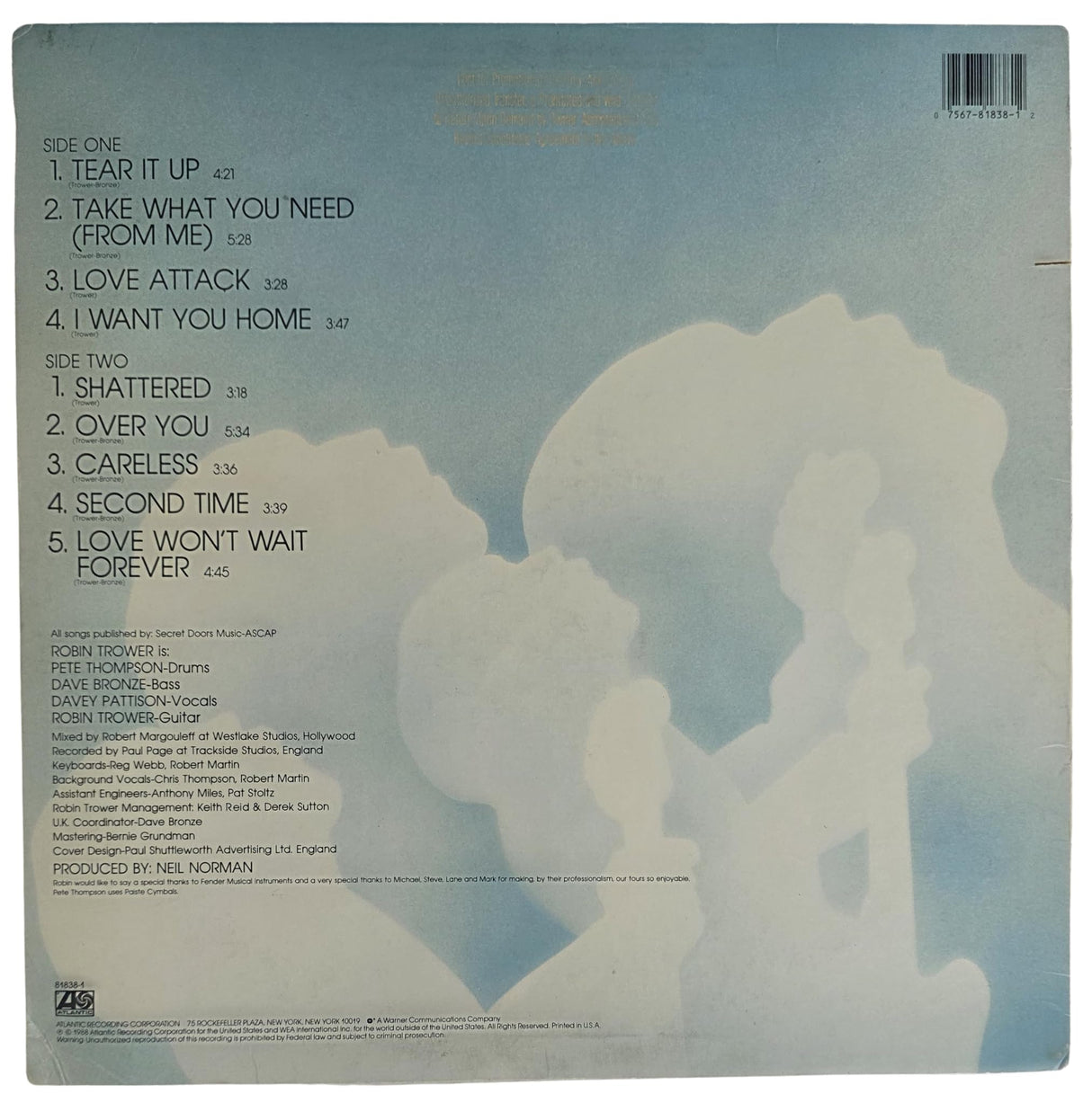 Robin Trower Signed Take What You Need Album COA Proof Autographed Vinyl Record