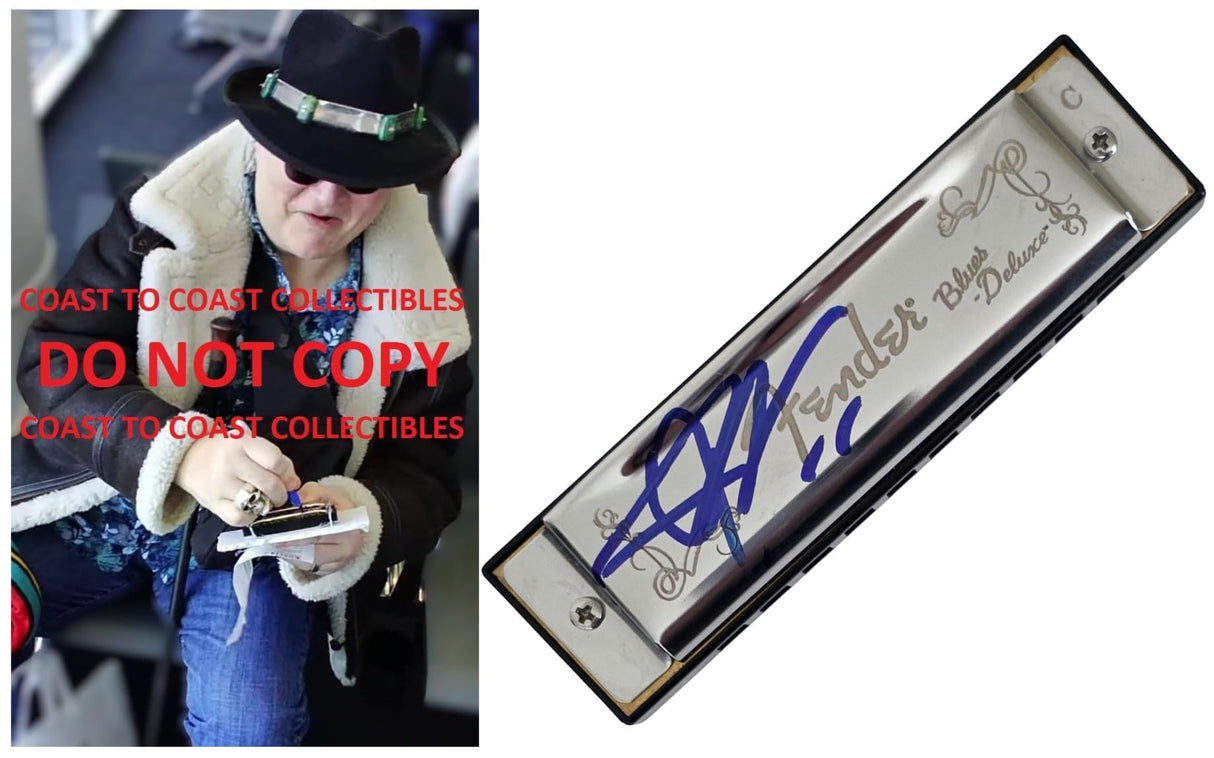 John Popper Blues Traveler Signed Fender Harmonica COA Exact Proof Autographed