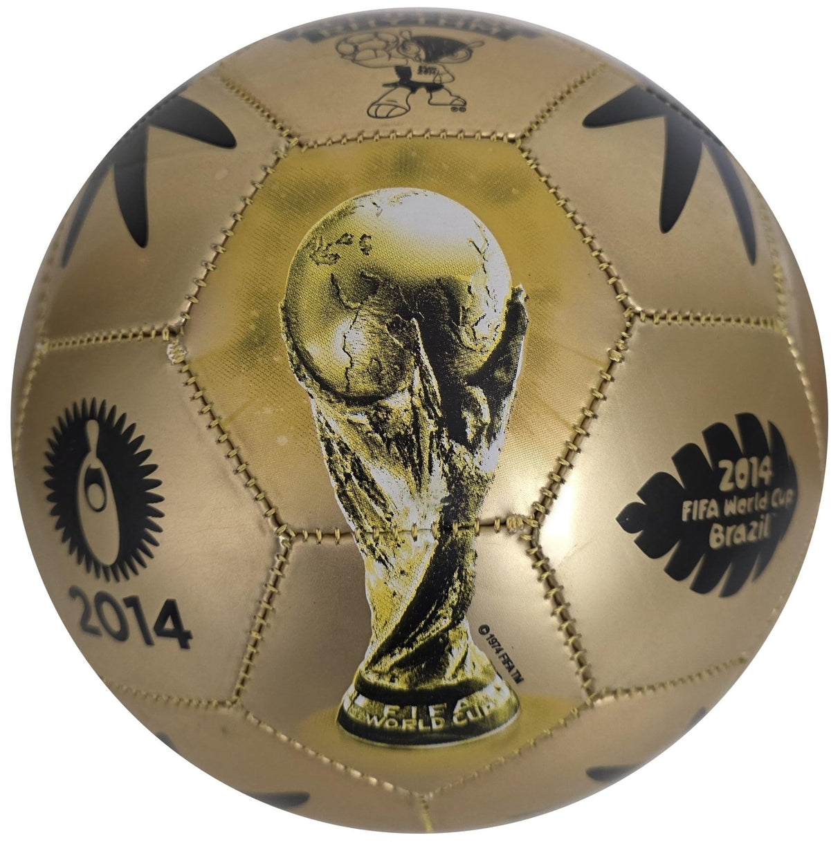 David Villa Signed Gold Soccer Ball Proof COA Autographed New York City Spain