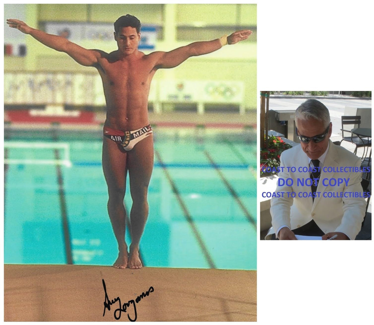 Greg Louganis Signed 8x10 Photo COA Proof Autographed USA Olympic Driver..