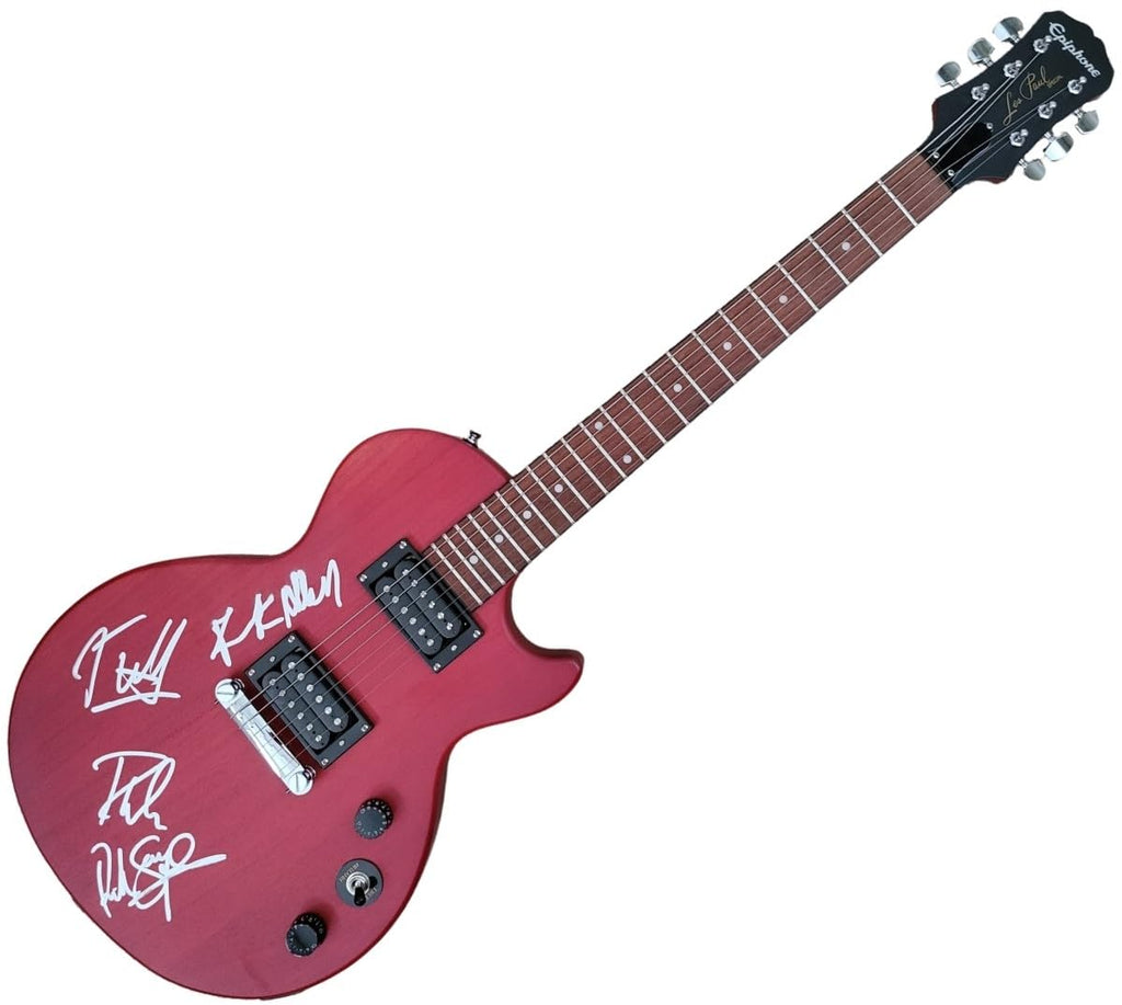 Joe Elliott Rick Savage Phil Collen Rick Allen Signed Les Paul Electric Guitar COA Proof Autographed Def Leppard Band