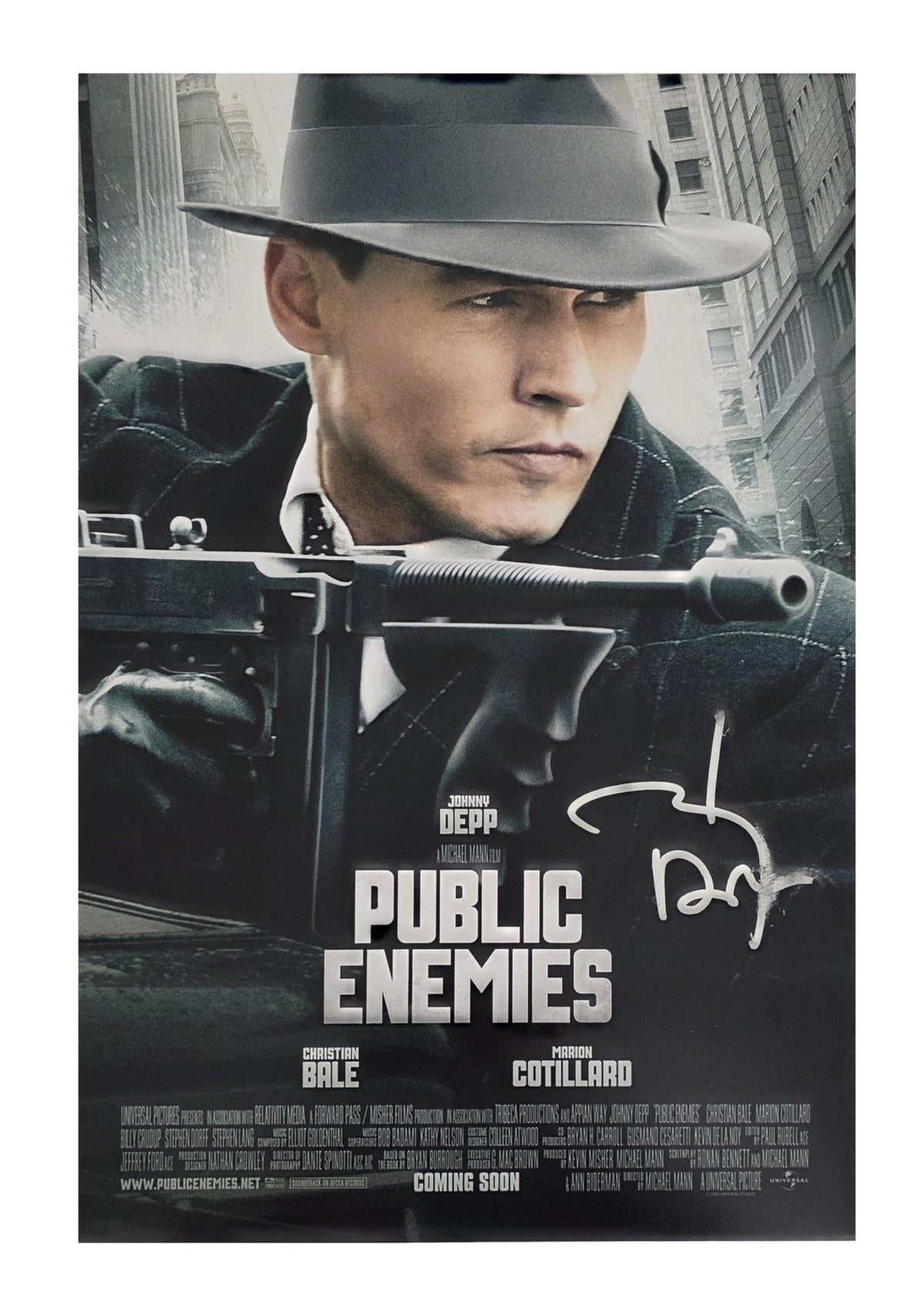 Johnny Depp Signed Public Enemies 12x18 Photo Poster COA Proof Autographed