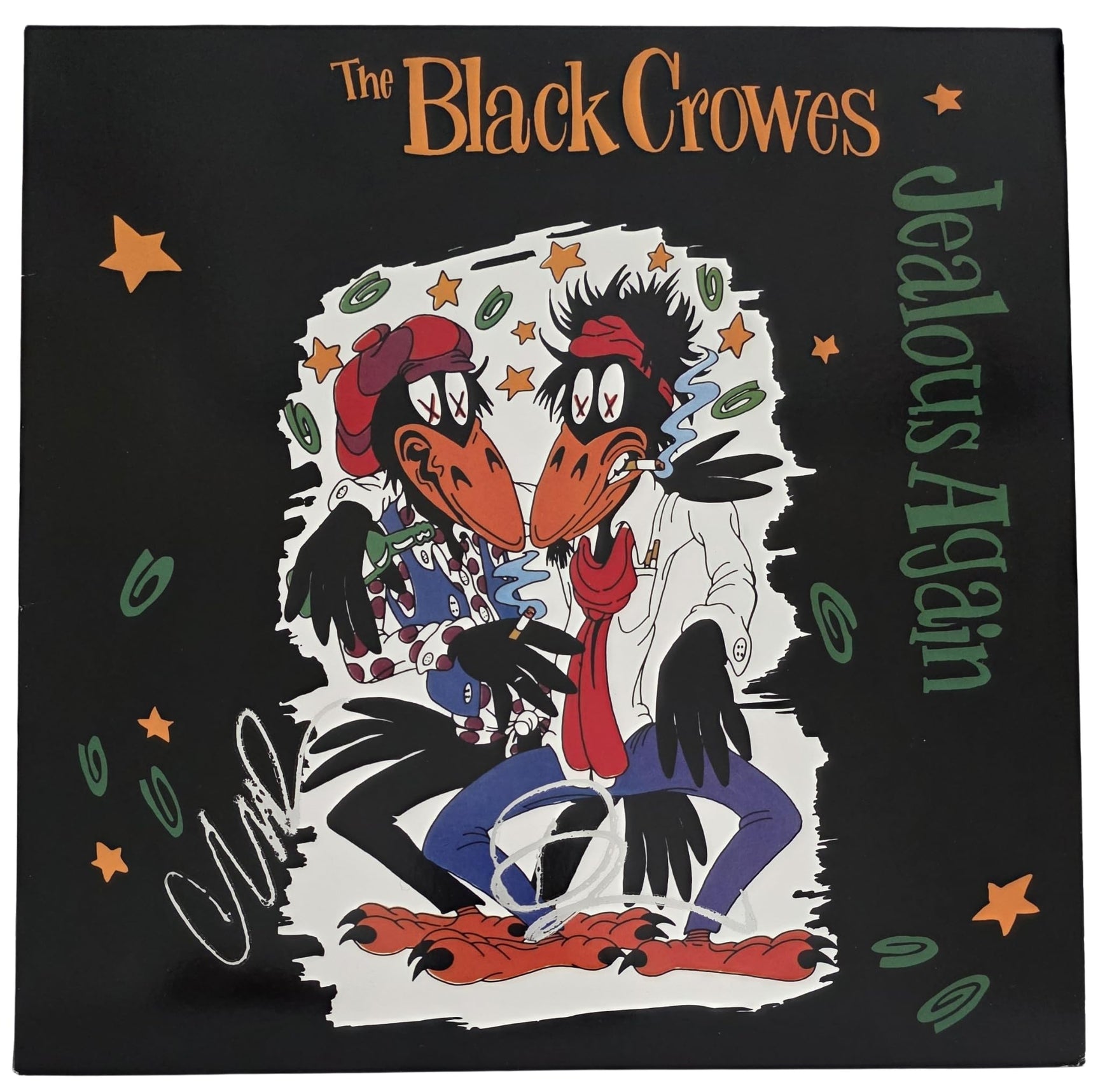 The Black Crowes Signed Jealous Again Album COA Proof Autographed Vinyl Record Chris Robinson & Rich Robinson