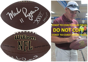 Mark Rypien Signed Football Exact Proof COA Autographed Washington SB MVP