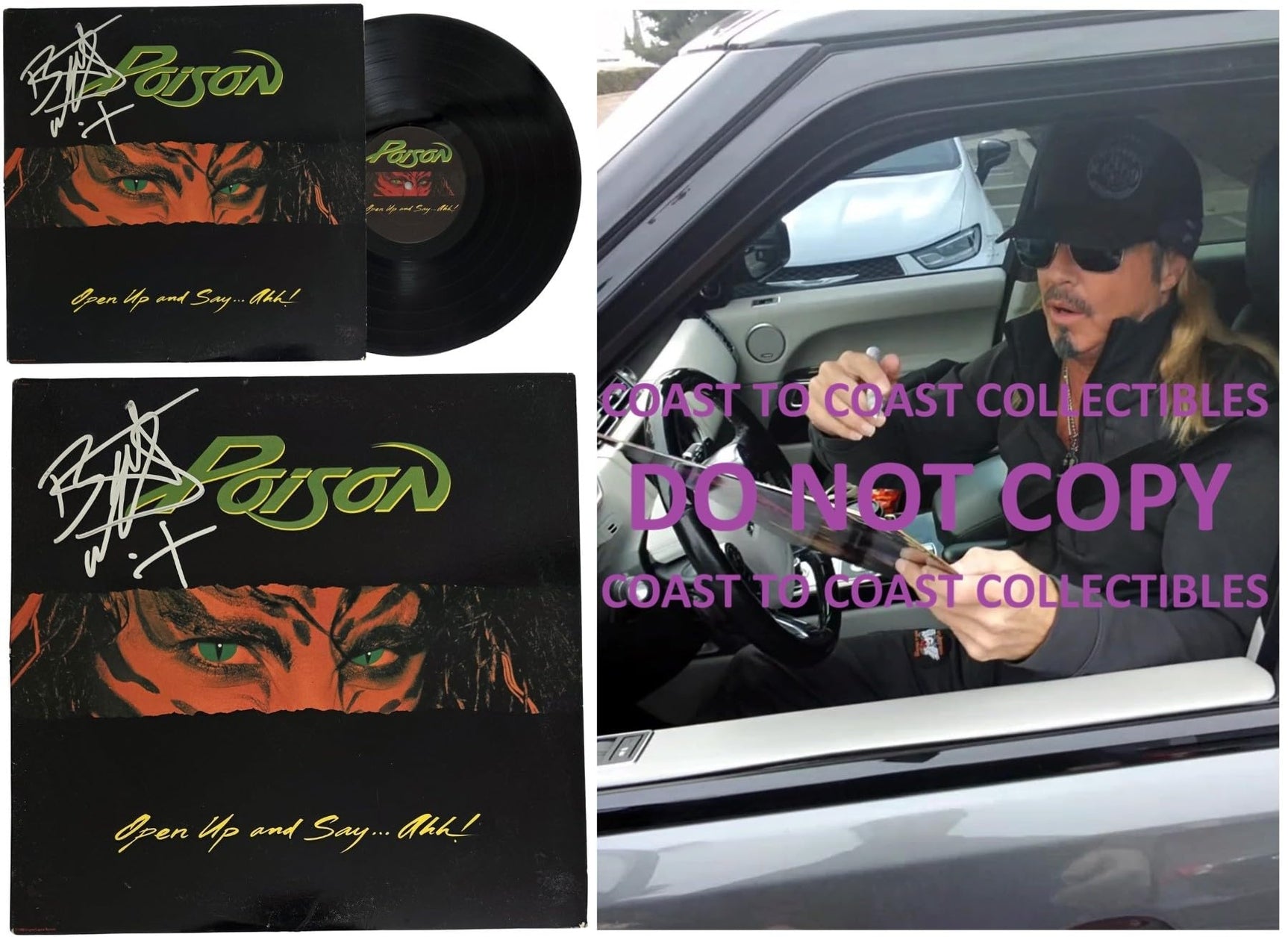 Bret Michaels Signed Poison Open Up and Say... Ahh! Album COA Proof Autographed Vinyl Record