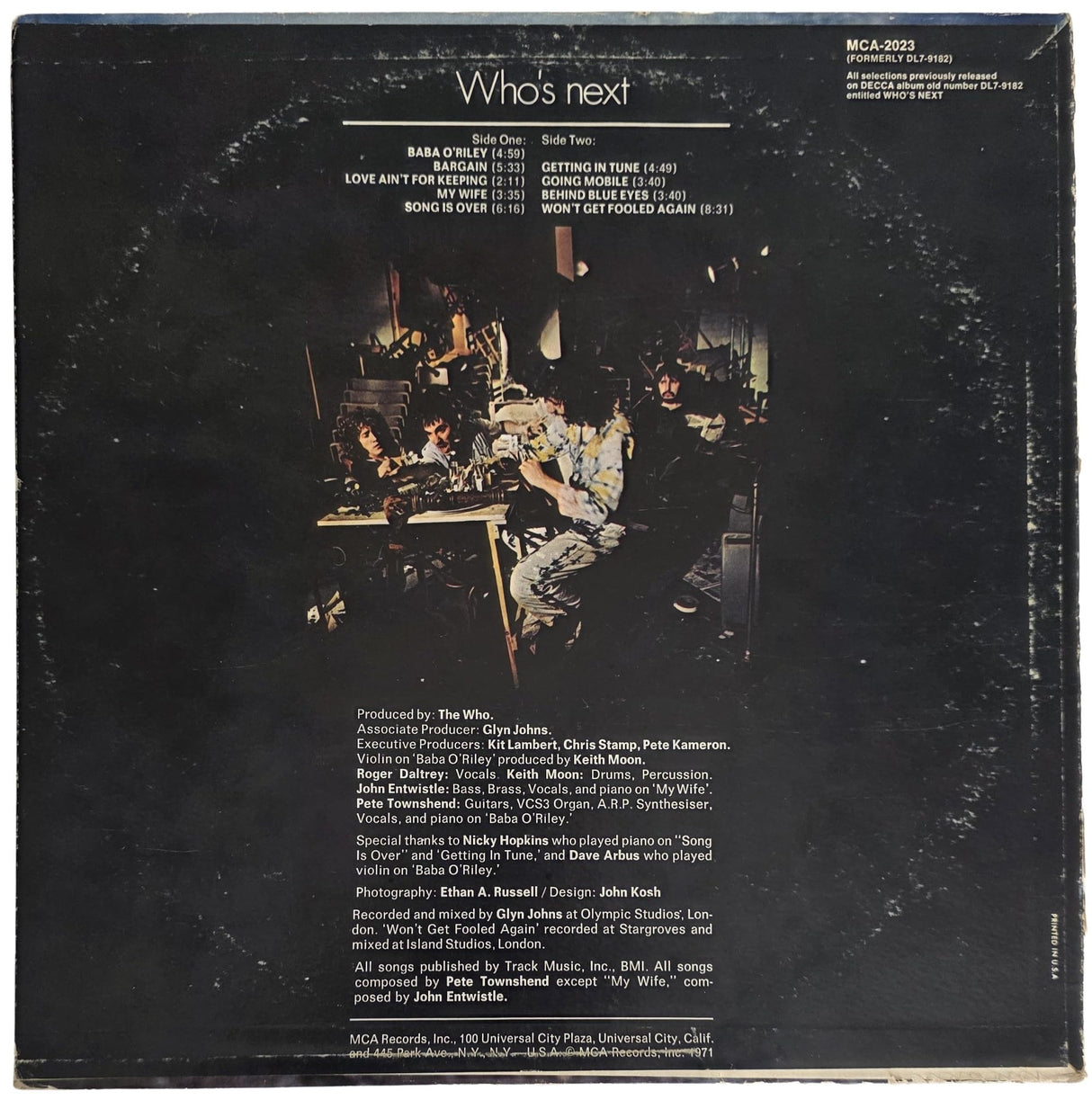 Pete Townshend Signed The Who Whos Next Album COA Proof Autographed Vinyl Record